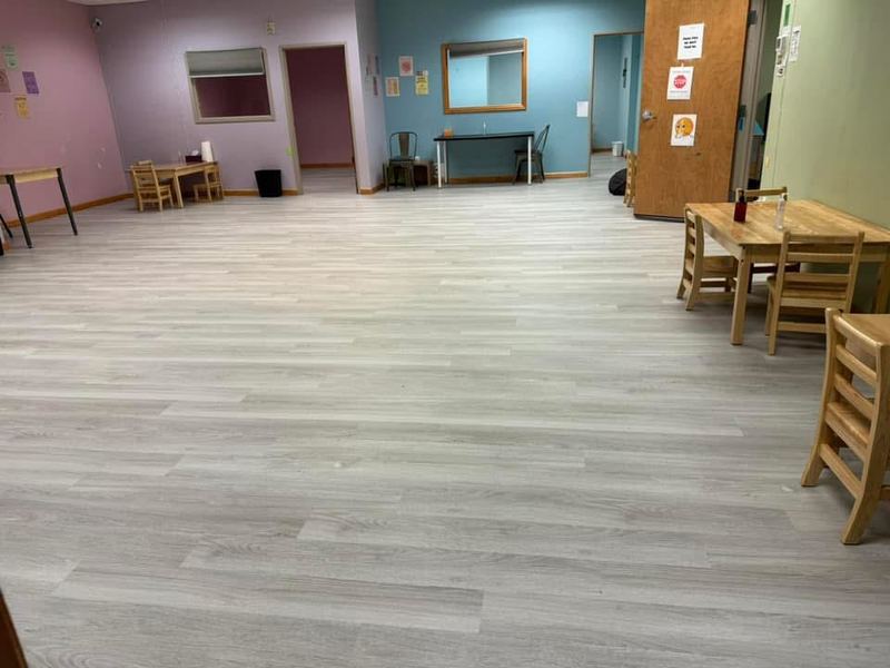 New LVP flooring through a commercial suite
