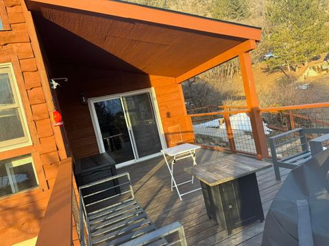 Covered patio with tongue-and-groove cedar soffit