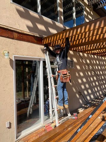 Building a timber pergola over a new deck