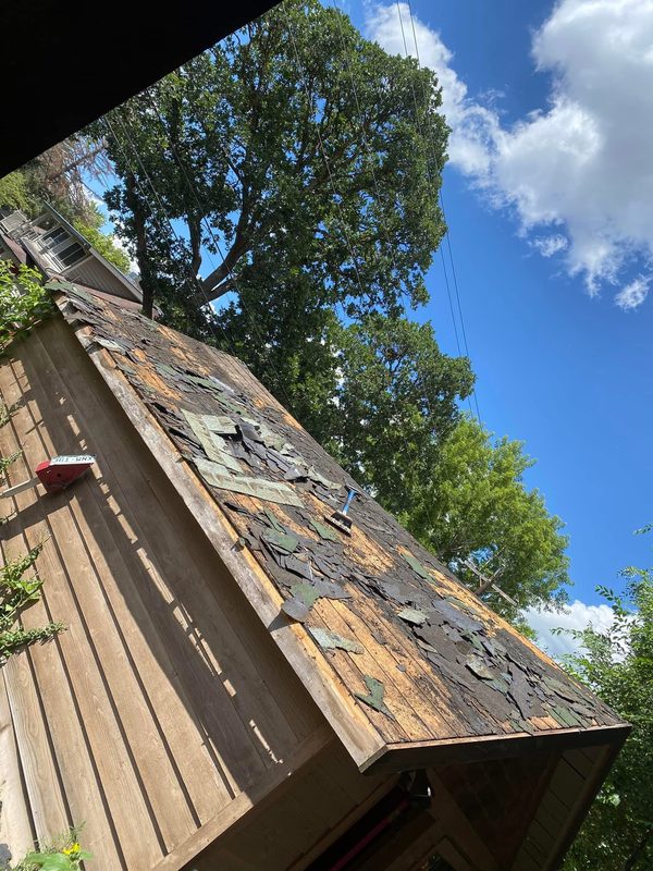 Failing shingles before the re-roof