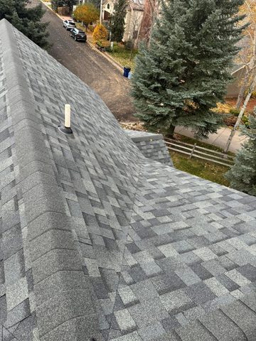 New architectural shingles and roof vent