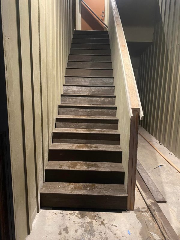 Stairway rebuilt with new treads and risers
